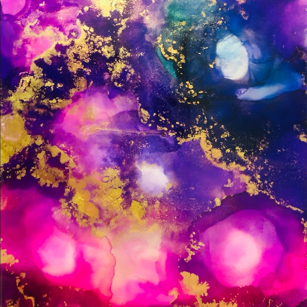 Abstract Alcohol Ink and Resin Painting | vibrant
